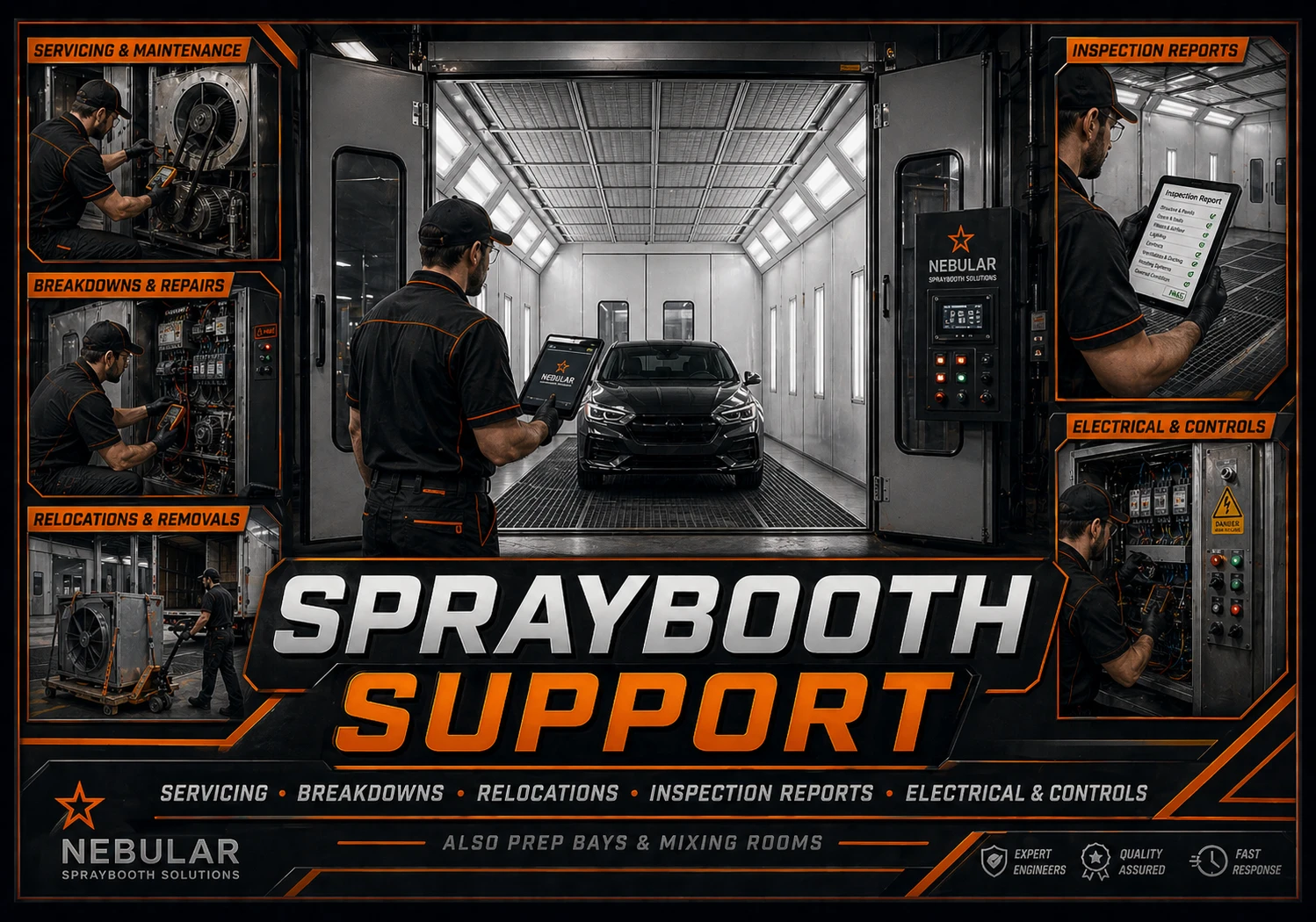 Nebular spraybooth service support